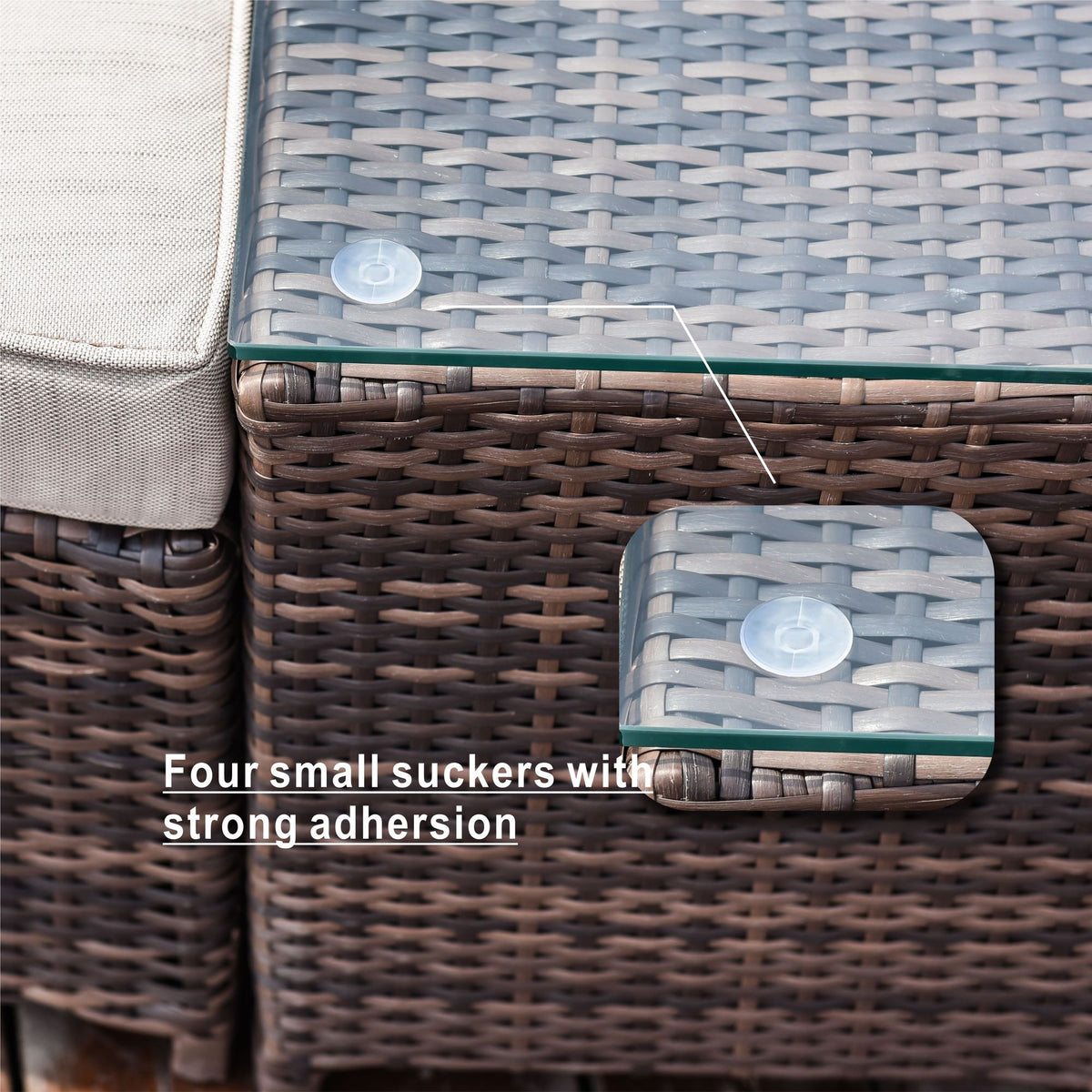 Doba Direct Wicker 5-Piece Outdoor Wicker Sofa Daybed Set Patio Furniture Sunbed