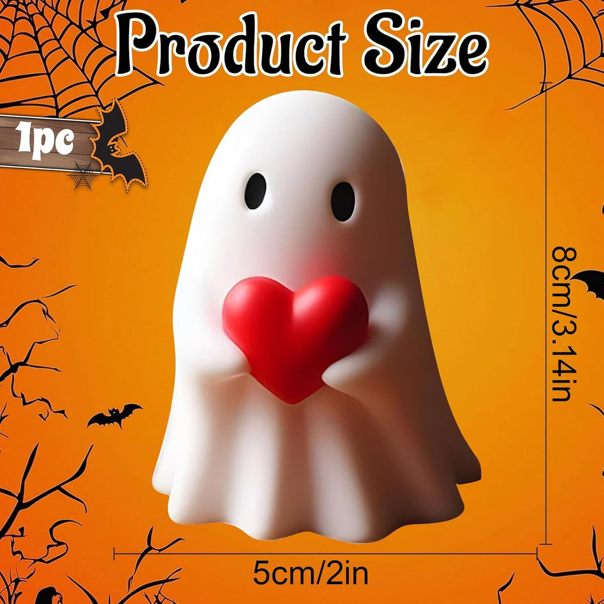 Doba Halloween Ghost Figurine, Spooky Resin Ghost Statue, Cute Ghost Halloween Decoration for Home and Office Desktop Decor Display Ornaments