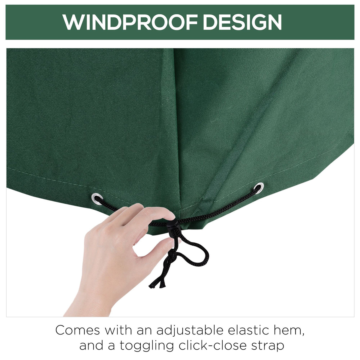 Doba Patio Sectional Lounge Set Cover, 97"x65"x26", Heavy Duty Waterproof Outdoor Furniture Sofa Cover, Dark Green