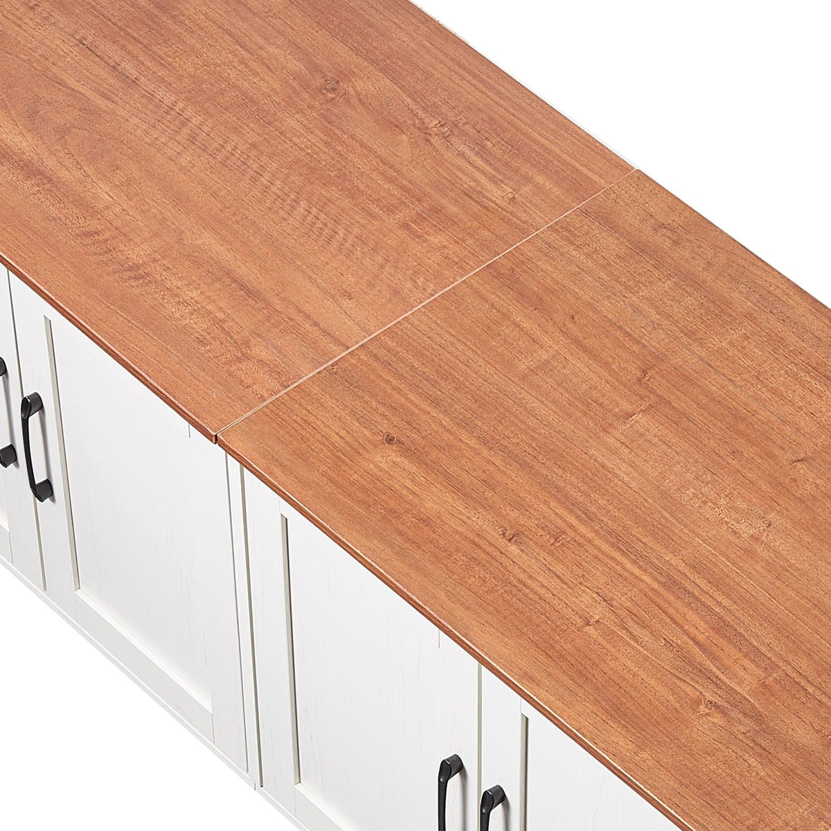 Doba Cat Litter Box Enclosure for Multi Cats, 47.2 in Hidden Litter Box Cabinet with 4 Doors & 2 Entries, Indoor Cat Washroom, Wooden Kitty House Furniture, Fit Most Litterboxes, Brown & White