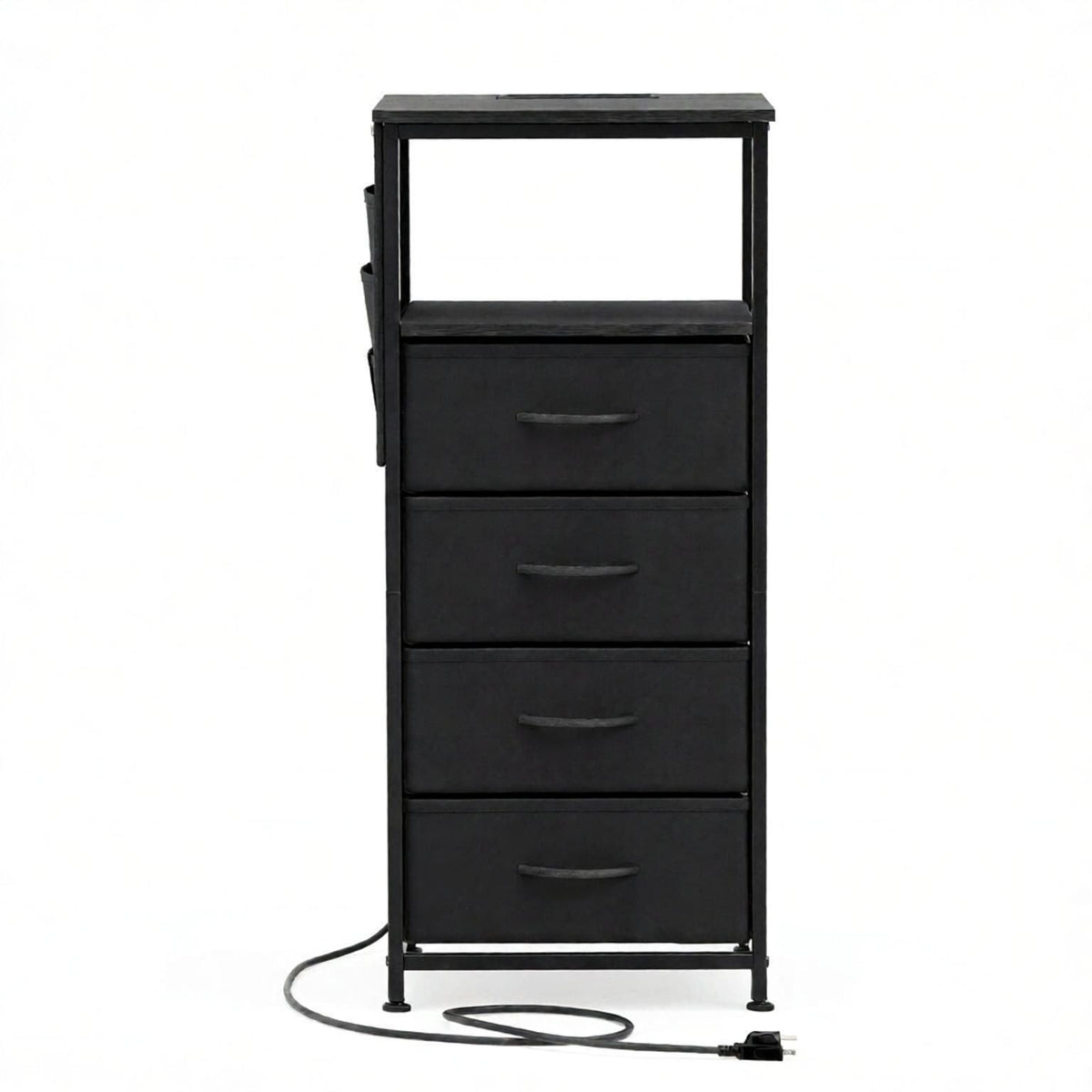 Doba Modern Nightstand with Integrated Charging Station Bedside Table 34" for Bedroom Furniture And Storage