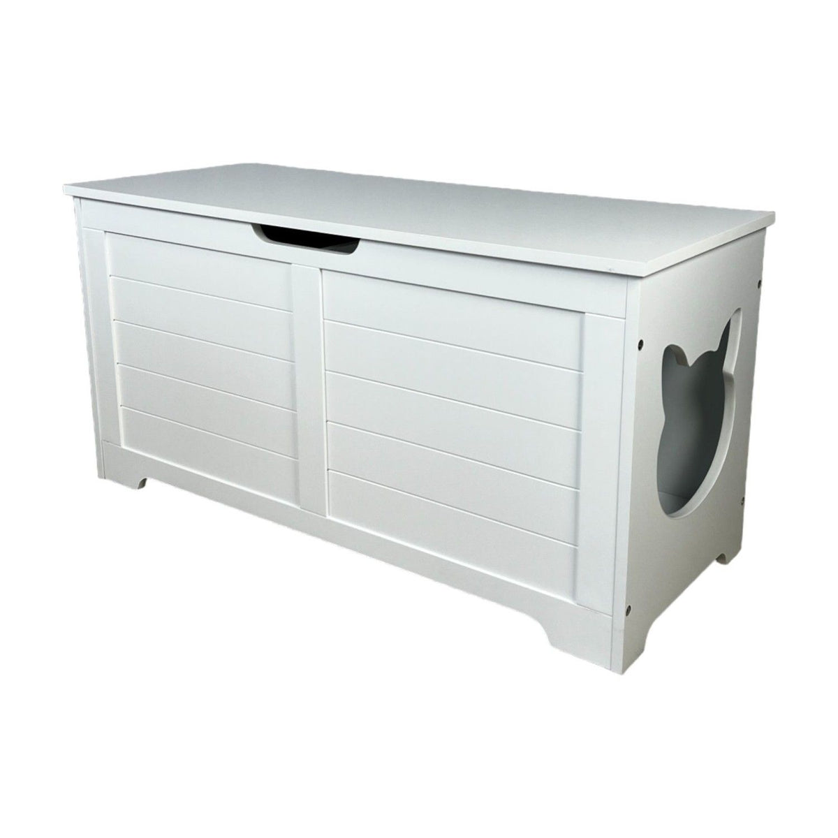 Doba 39.4" Top open Cat Litter Box Enclosure Furniture, Cat Washroom, Hidden Litter Box Cover, Cabinet for Large Cat, Dog Proof Cat Litter Boxes, Hideaway Litter Box, Cat House, White