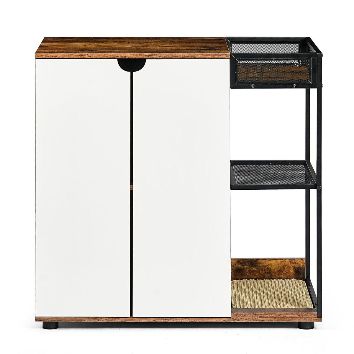 Doba Litter Box Enclosure for 2 Cats.Cat Litter Box Furniture,Enclosed Cat Litter Boxes,Cat Furniture Cabinet,Rustic Brown