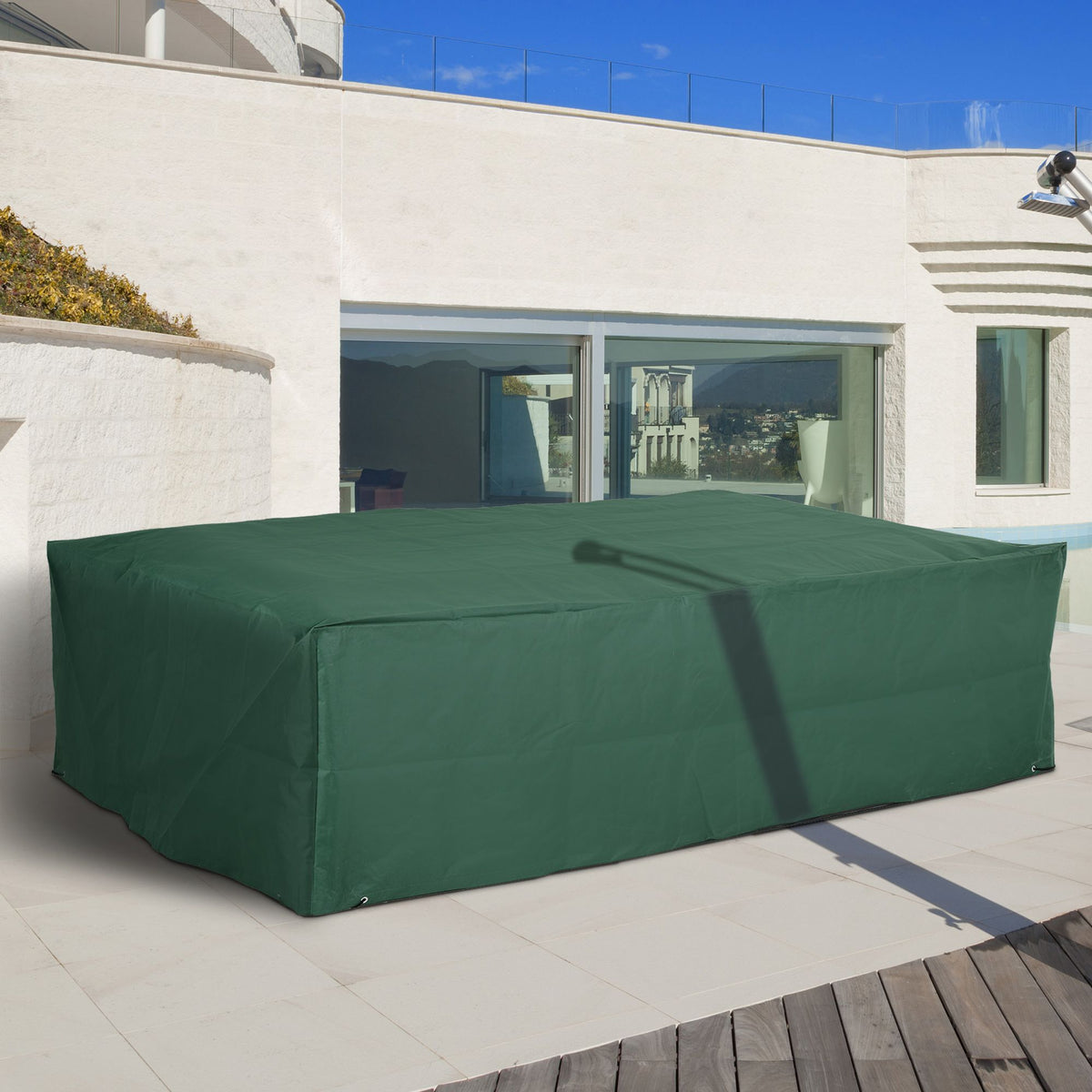 Doba Patio Sectional Lounge Set Cover, 97"x65"x26", Heavy Duty Waterproof Outdoor Furniture Sofa Cover, Dark Green