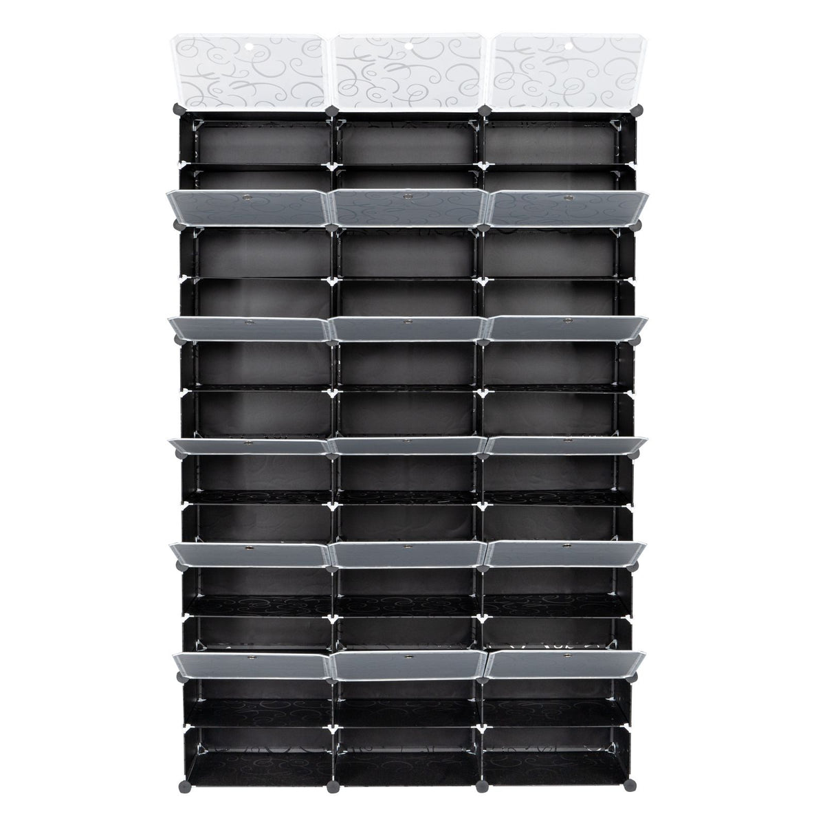 Doba 12-Tier Portable 72 Pair Shoe Rack Organizer 36 Grids Tower Shelf Storage Cabinet Stand Expandable for Heels, Boots, Slippers, Black
