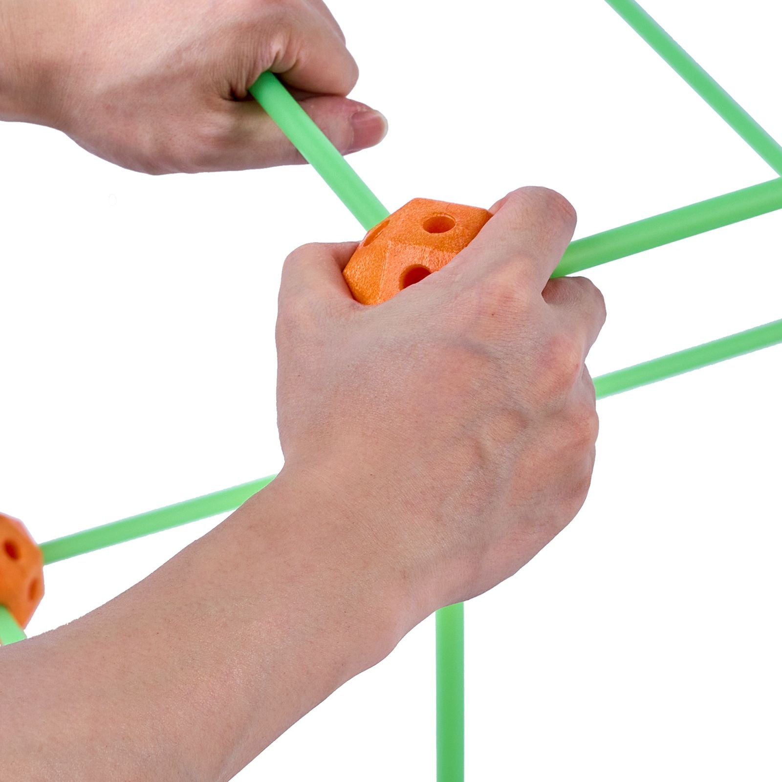 Doba Fort Building Kit for Kids, 85PCS Glow in The Dark STEM Building Toys, Educational Gift for 4 5 6 7 8+ Year Old Boys & Girls, Indoor Outdoor Play Tent Construction Toys with 55 Rods and 30 Balls