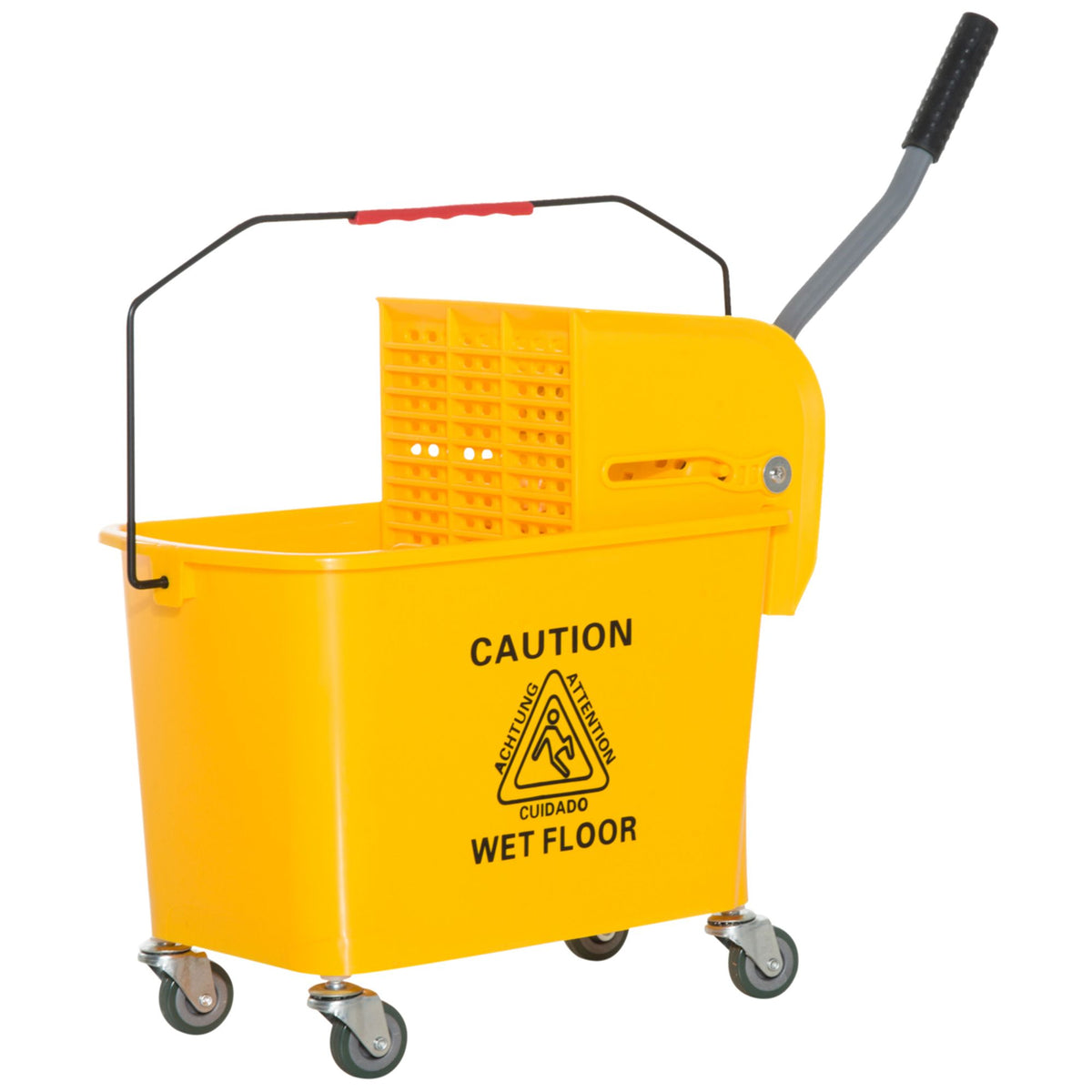 Doba Heavy Duty Janitor Mop Bucket with Wringer, Durable Yellow, Easy Clean-Up