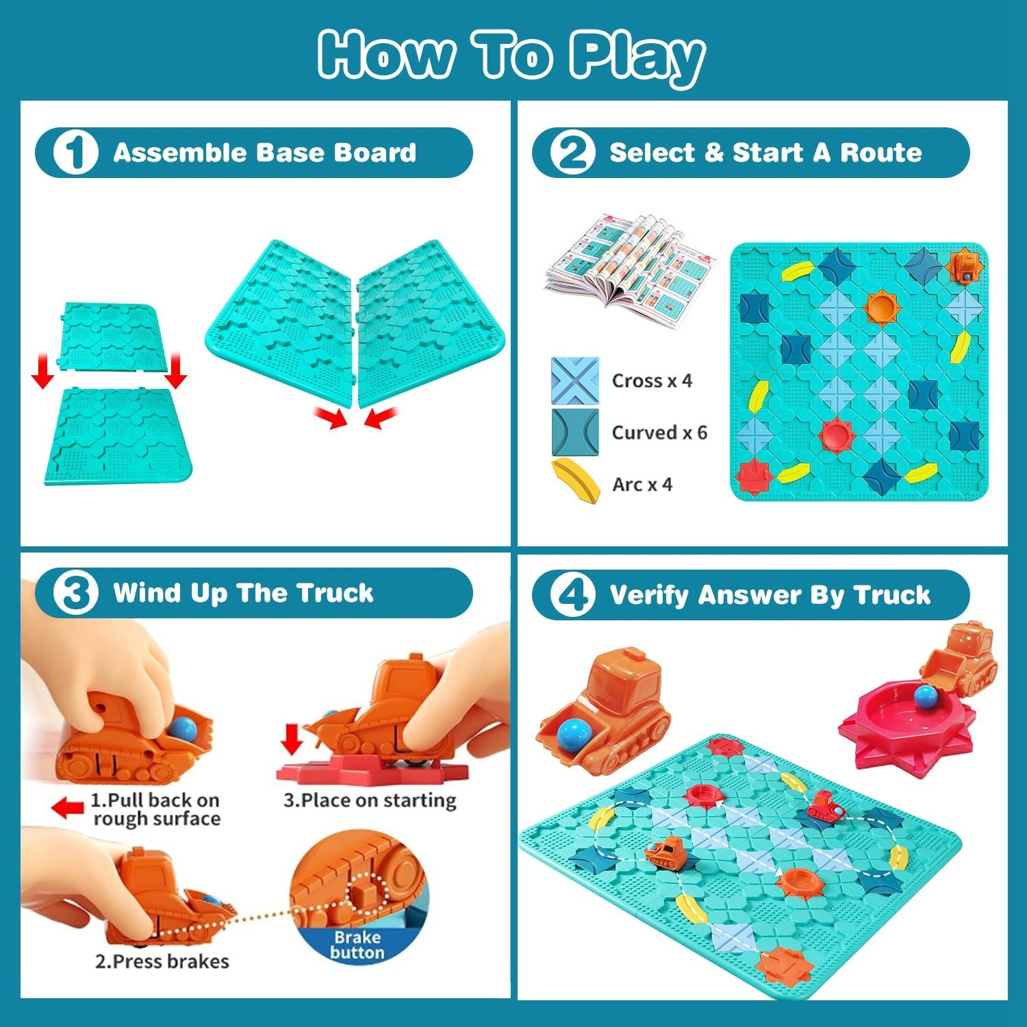 Doba Kids Logical Road Builder Toy Brain Teasers Puzzles Montessori Toys Preschool Educational Learning Toys Puzzle STEM Board Game For 3-8 Years Old Boys Girls Birthday Gift GPCT5326