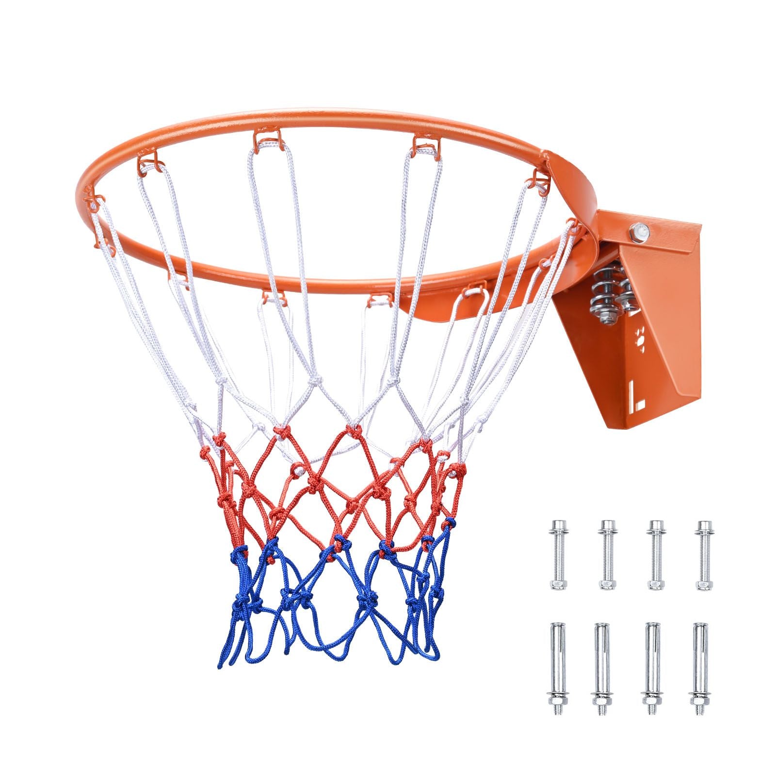 Doba Basketball Rim, Wall Door Mounted Basketball Hoop, Heavy Duty Q235 Basketball Flex Rim Goal Replacement with Net, Standard 18" Indoor and Outdoor Hanging Basketball Hoop for Kids Adults