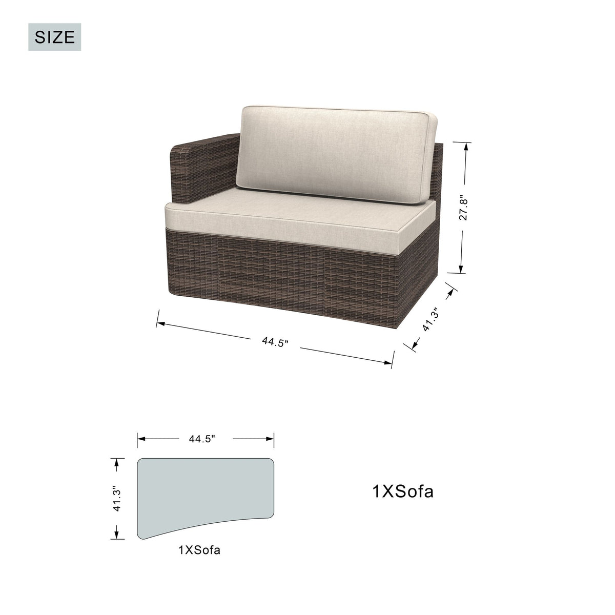 Doba Direct Wicker 5-Piece Outdoor Wicker Sofa Daybed Set Patio Furniture Sunbed