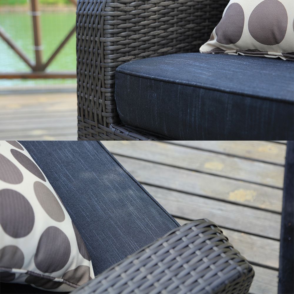 Doba Direct Wicker 5-Piece Outdoor Rattan Furniture Patio Conversation Set with Cushion