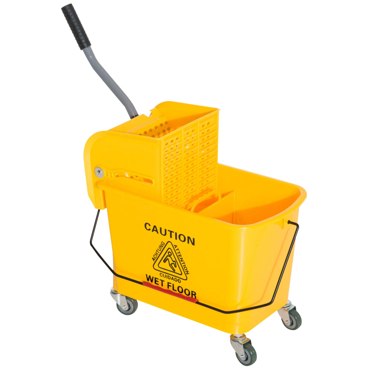 Doba Heavy Duty Janitor Mop Bucket with Wringer, Durable Yellow, Easy Clean-Up Yellow