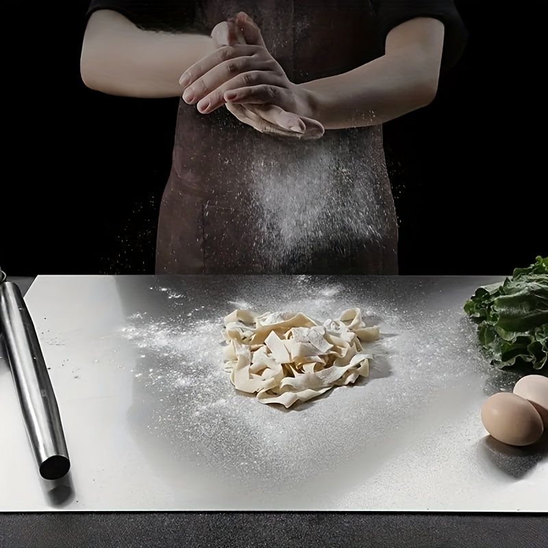 Doba XXL 304 Stainless Steel Cutting Board Anti-Slip & Mildew-Proof! No More Moldy Wooden Boards | Heavy-Duty & Food-Safe, Easy to Clean – Chop Meat, Knead Dough, Bake Prep All-in-One | Must-Have for Hom