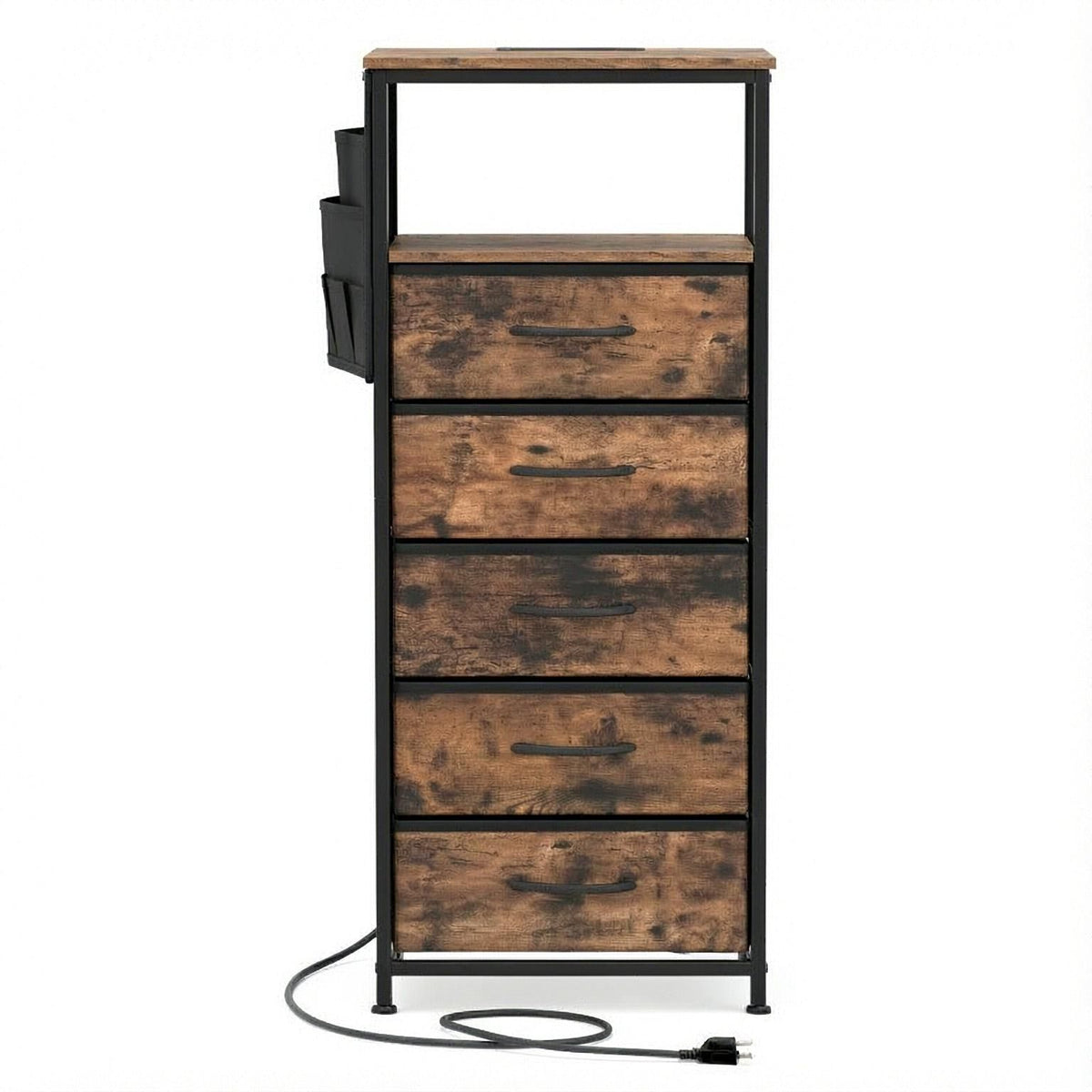 Doba Modern Nightstand with Integrated Charging Station Bedside Table 39" for Bedroom Furniture And Storage