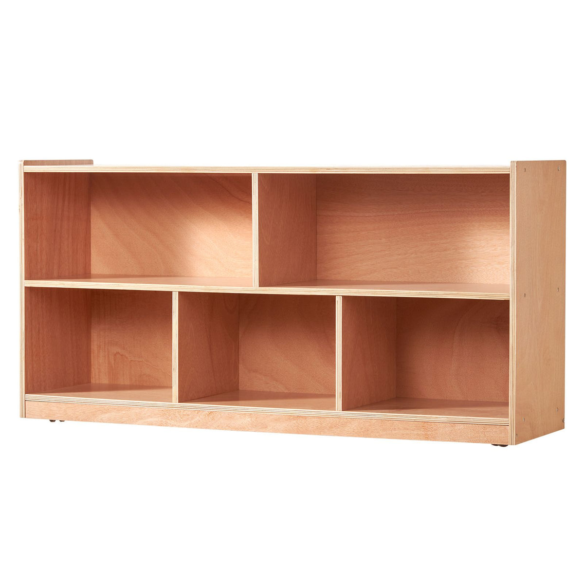 Doba Cubby Mobile Tray Storage Cabinet, 5-Compartment Cubby Storage Shelf, Cubby Storage Cabinet 2-shelf, Classroom Cubbies, Classroom Furniture for Home, Daycare and Preschool, Natural