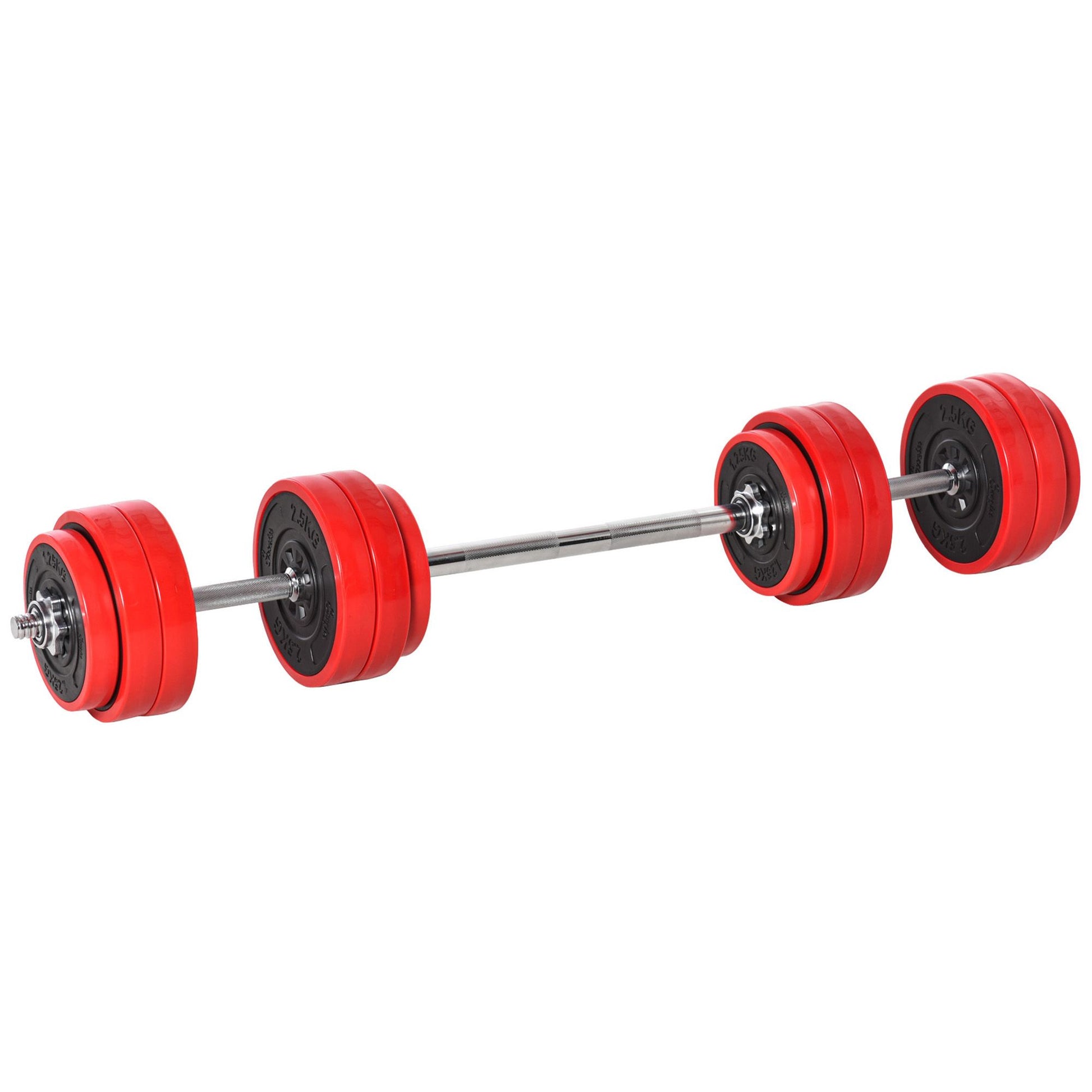 Doba 66lbs Dumbbell & Barbell Adjustable Set Two-In-One Strength Muscle Exercise Fitness Plate Bar Clamp Rod for Home Gym