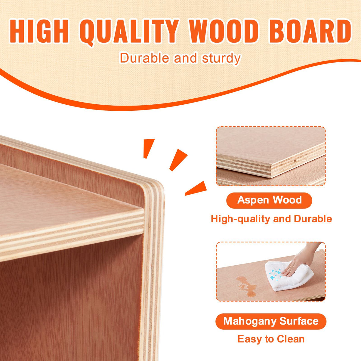 Doba Cubby Mobile Tray Storage Cabinet, 5-Compartment Cubby Storage Shelf, Cubby Storage Cabinet 2-shelf, Classroom Cubbies, Classroom Furniture for Home, Daycare and Preschool, Natural