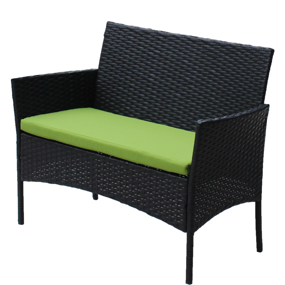 Doba 4 PC Rattan Patio Furniture Set Outdoor Patio Cushioned Seat Wicker Sofa