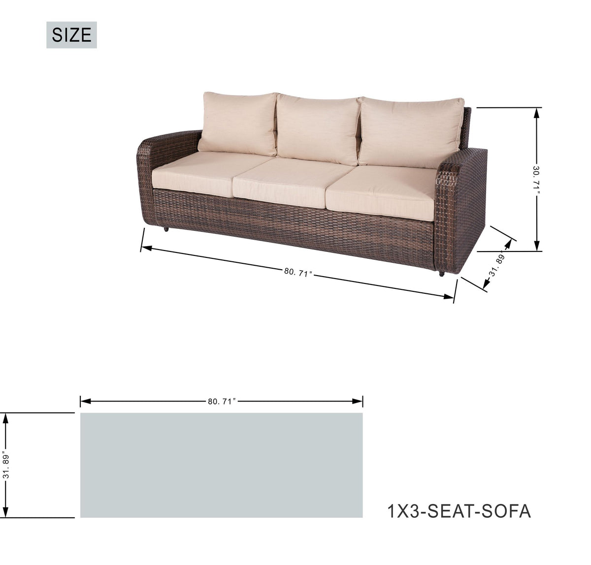 Doba Direct Wicker 5-Piece Outdoor Rattan Furniture Patio Conversation Set with Cushion