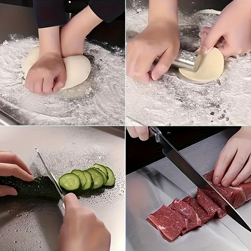 Doba XXL 304 Stainless Steel Cutting Board Anti-Slip & Mildew-Proof! No More Moldy Wooden Boards | Heavy-Duty & Food-Safe, Easy to Clean – Chop Meat, Knead Dough, Bake Prep All-in-One | Must-Have for Hom