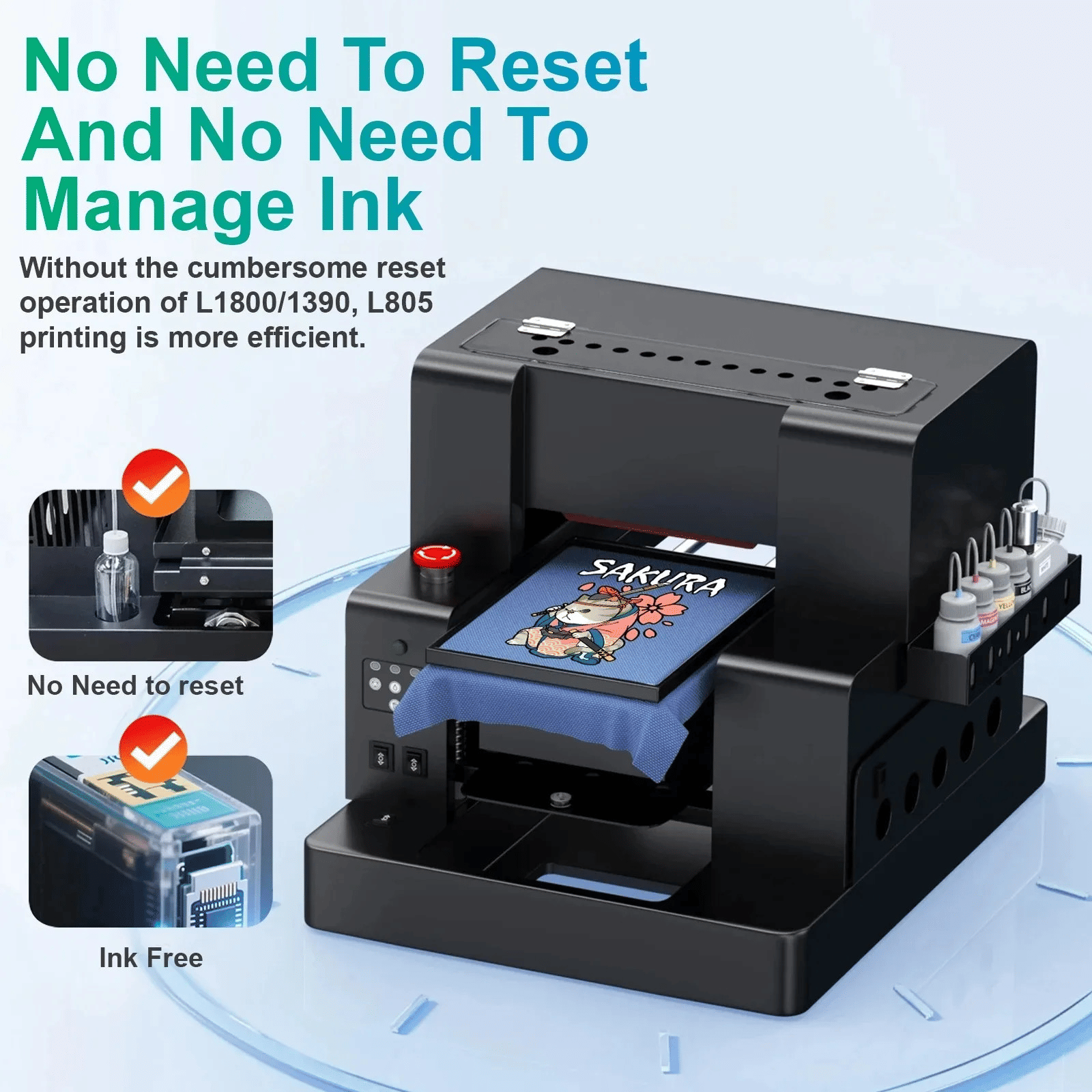 Doba A3 DTG Printer L805 DTG Flatbed Printer Print Clothes T-shirt Machine