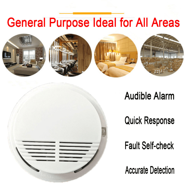 Doba (4 Pack) Smoke Alarm Detector Home Fire Safety Sensor Alert Battery Included (Logistics only For USPS.TK/TMEU only For self-pickup)