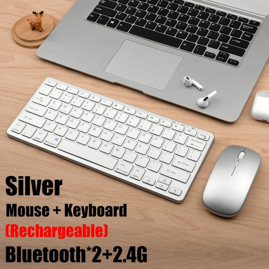 Doba Bluetooth 5.0 &amp; 2.4G Wireless Keyboard and Mouse Combo Mini Multimedia Keyboard Mouse Set For Laptop PC TV iPad Macbook Android China KM02 Set4