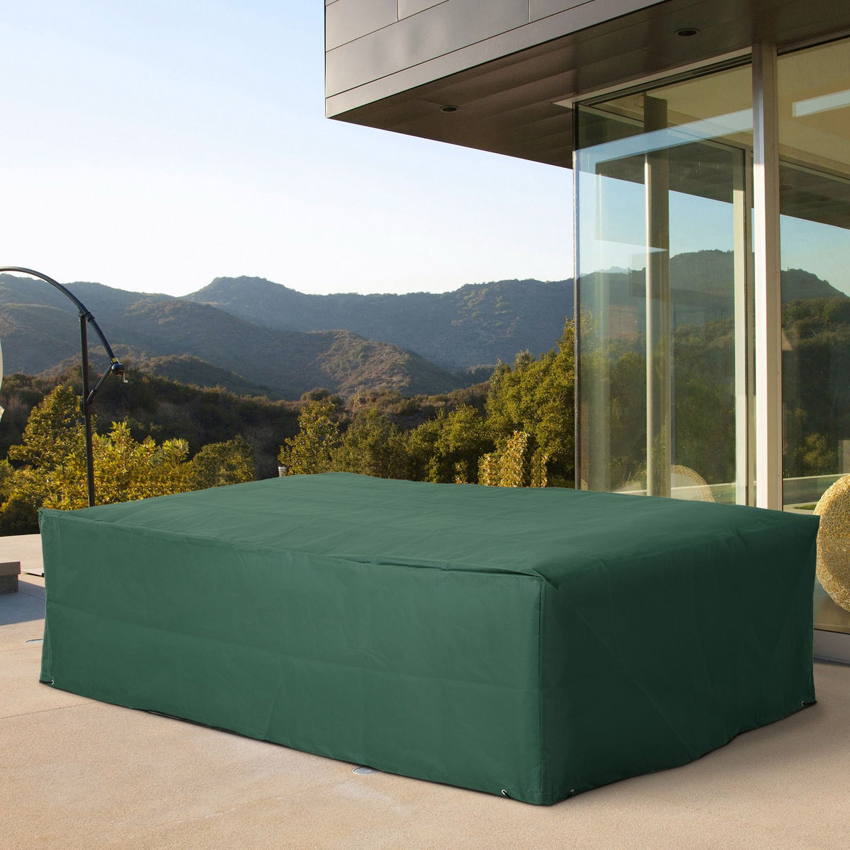 Doba Patio Sectional Lounge Set Cover, 97"x65"x26", Heavy Duty Waterproof Outdoor Furniture Sofa Cover, Dark Green
