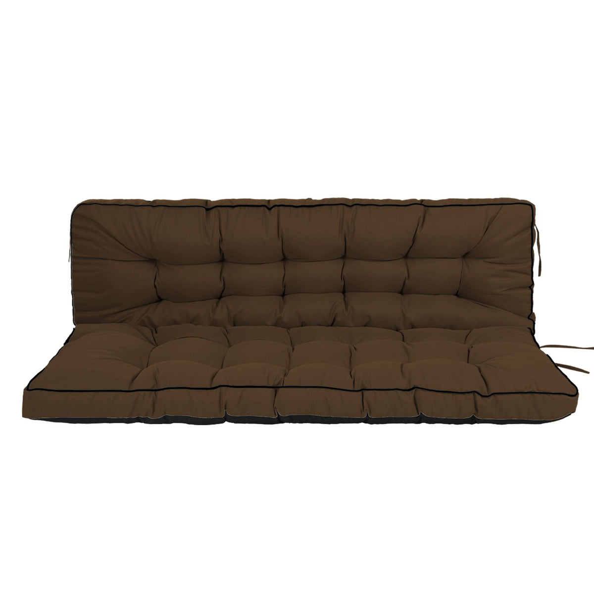 Doba Outdoor Swing Cushions 55 Inch, Waterproof 4" Thick Porch Swing Cushion Replacement with Backrest and Ties, Comfortable 2-3 Seat Pation Swing Pad for Backyard, Garden, Lawn, Outdoor Furniture coffee coffee