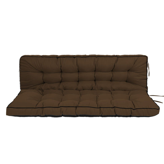 Doba Outdoor Swing Cushions 55 Inch, Waterproof 4" Thick Porch Swing Cushion Replacement with Backrest and Ties, Comfortable 2-3 Seat Pation Swing Pad for Backyard, Garden, Lawn, Outdoor Furniture coffee coffee