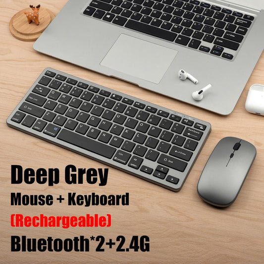 Doba Bluetooth 5.0 &amp; 2.4G Wireless Keyboard and Mouse Combo Mini Multimedia Keyboard Mouse Set For Laptop PC TV iPad Macbook Android China KM02 Set