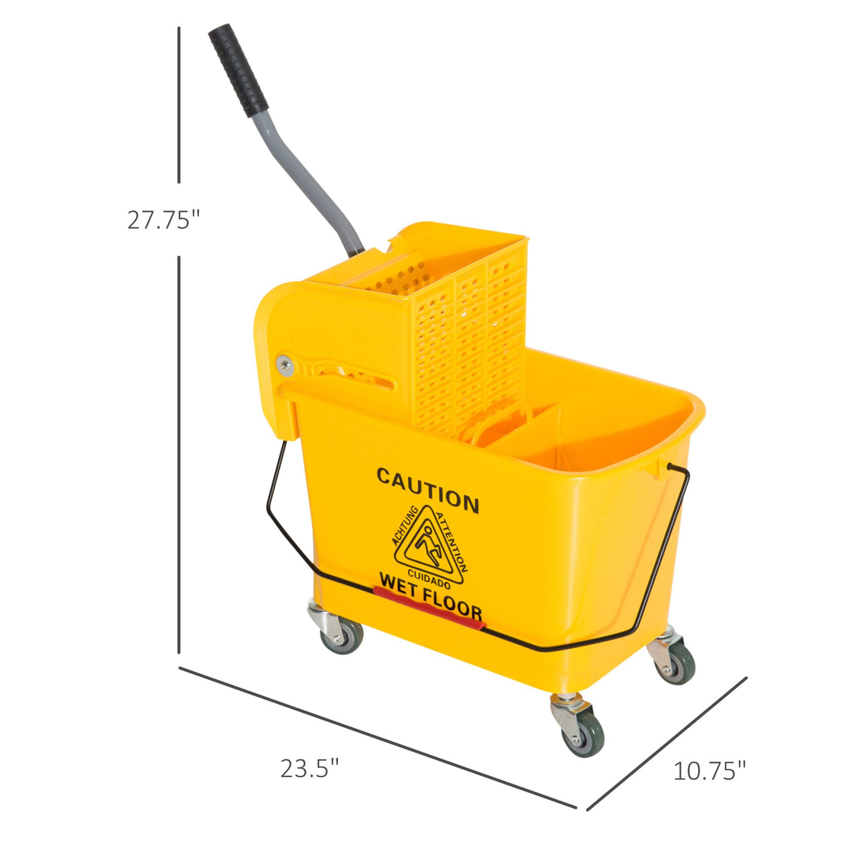 Doba Heavy Duty Janitor Mop Bucket with Wringer, Durable Yellow, Easy Clean-Up