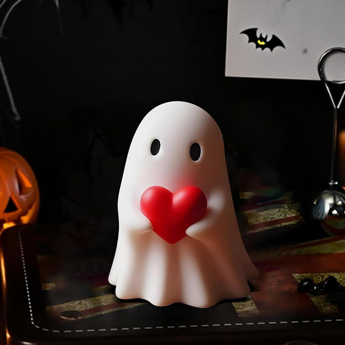 Doba Halloween Ghost Figurine, Spooky Resin Ghost Statue, Cute Ghost Halloween Decoration for Home and Office Desktop Decor Display Ornaments