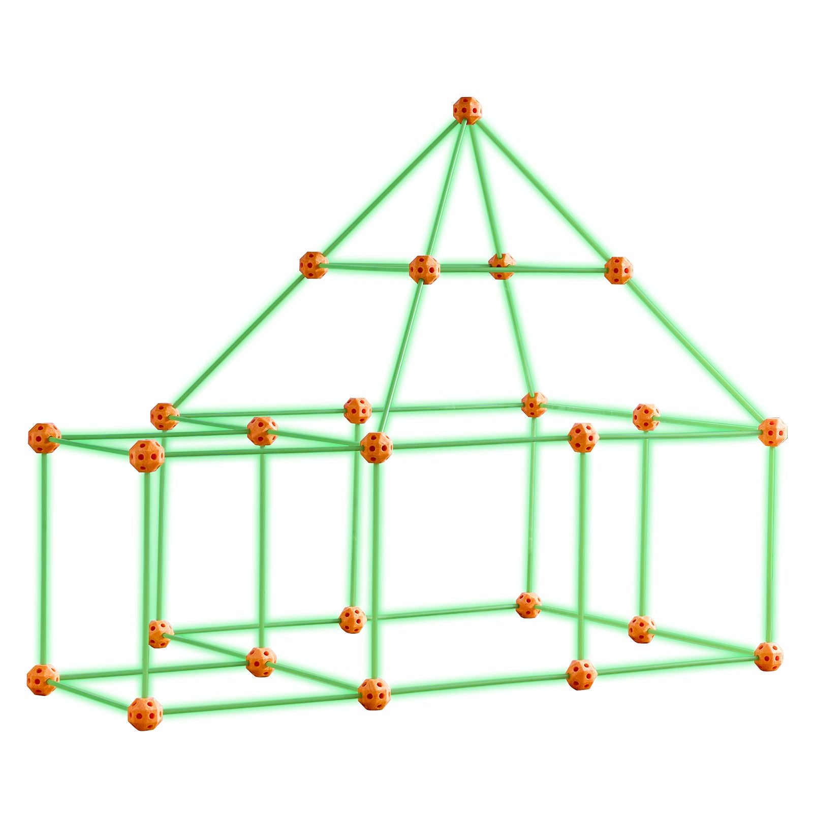 Doba Fort Building Kit for Kids, 85PCS Glow in The Dark STEM Building Toys, Educational Gift for 4 5 6 7 8+ Year Old Boys & Girls, Indoor Outdoor Play Tent Construction Toys with 55 Rods and 30 Balls