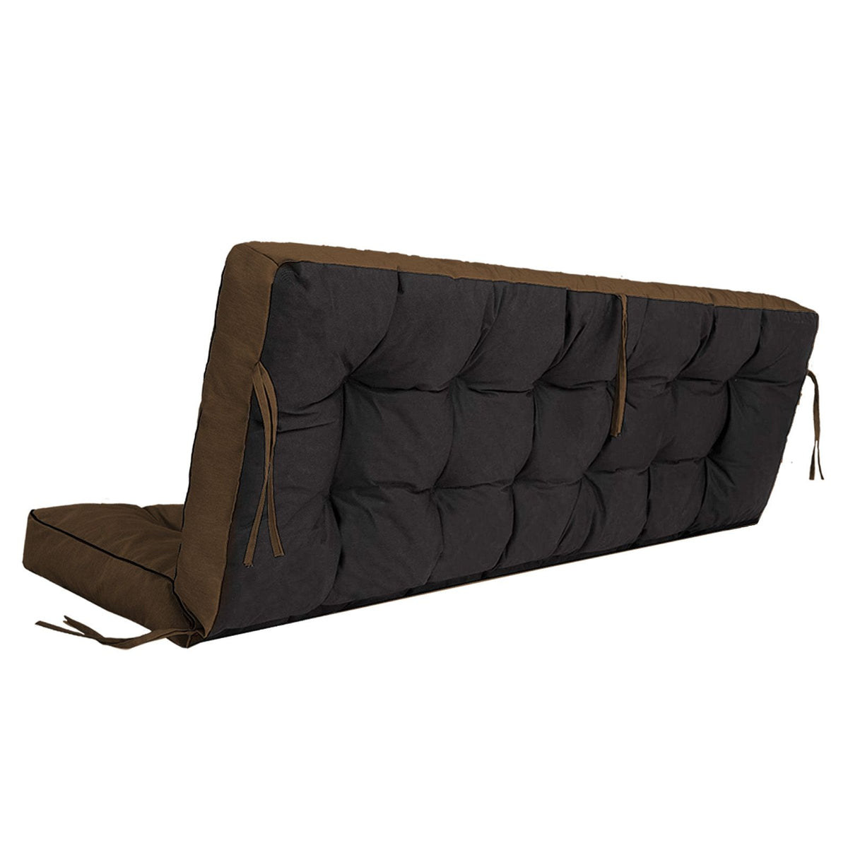 Doba Outdoor Swing Cushions 55 Inch, Waterproof 4" Thick Porch Swing Cushion Replacement with Backrest and Ties, Comfortable 2-3 Seat Pation Swing Pad for Backyard, Garden, Lawn, Outdoor Furniture coffee
