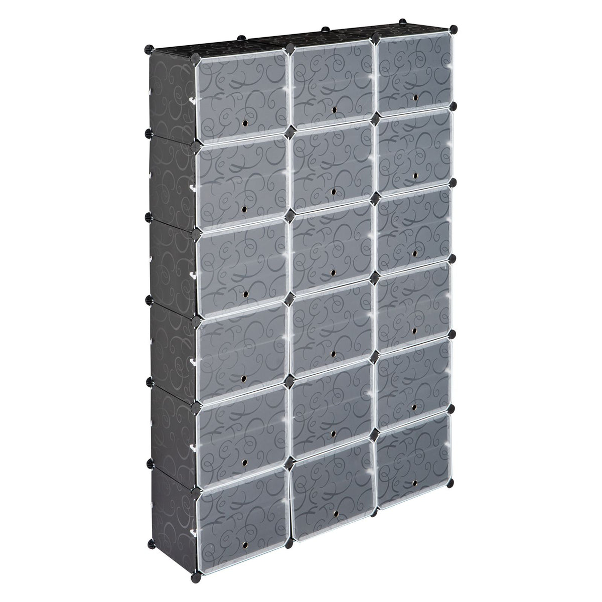 Doba 12-Tier Portable 72 Pair Shoe Rack Organizer 36 Grids Tower Shelf Storage Cabinet Stand Expandable for Heels, Boots, Slippers, Black