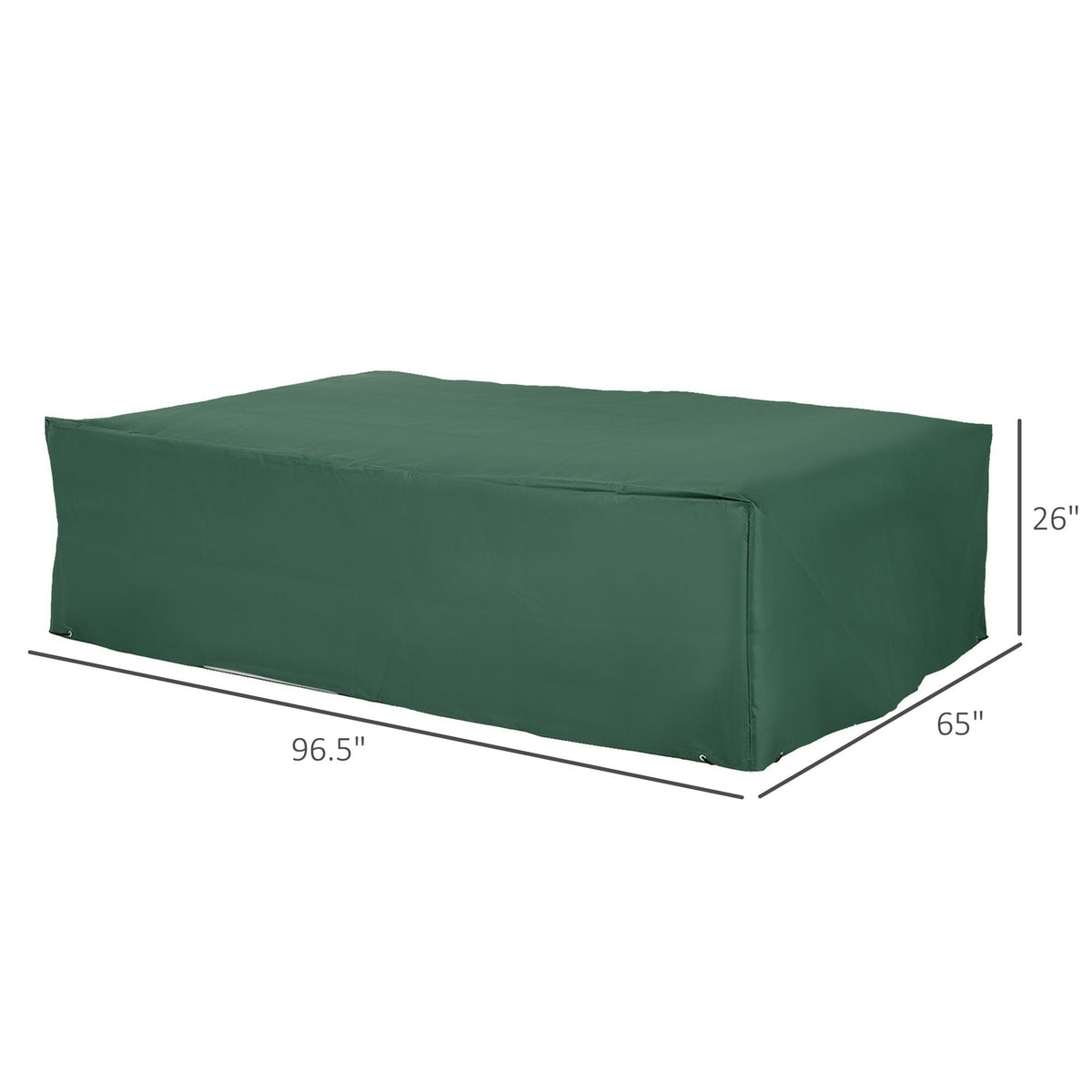 Doba Patio Sectional Lounge Set Cover, 97"x65"x26", Heavy Duty Waterproof Outdoor Furniture Sofa Cover, Dark Green