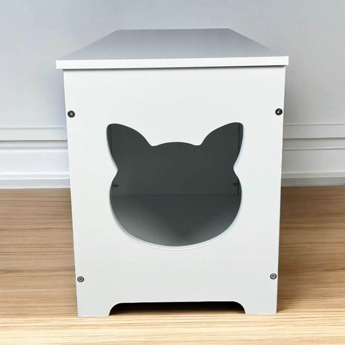 Doba 39.4" Top open Cat Litter Box Enclosure Furniture, Cat Washroom, Hidden Litter Box Cover, Cabinet for Large Cat, Dog Proof Cat Litter Boxes, Hideaway Litter Box, Cat House, White