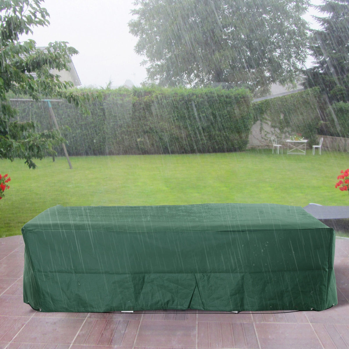Doba Patio Sectional Lounge Set Cover, 97"x65"x26", Heavy Duty Waterproof Outdoor Furniture Sofa Cover, Dark Green