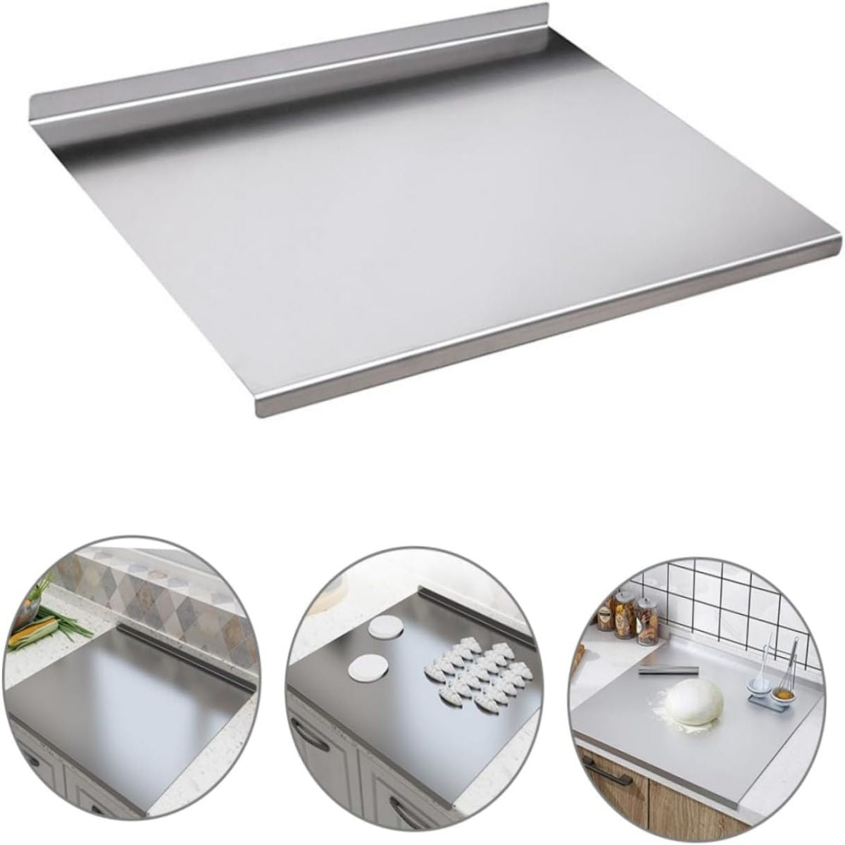 Doba XXL 304 Stainless Steel Cutting Board Anti-Slip & Mildew-Proof! No More Moldy Wooden Boards | Heavy-Duty & Food-Safe, Easy to Clean – Chop Meat, Knead Dough, Bake Prep All-in-One | Must-Have for Hom