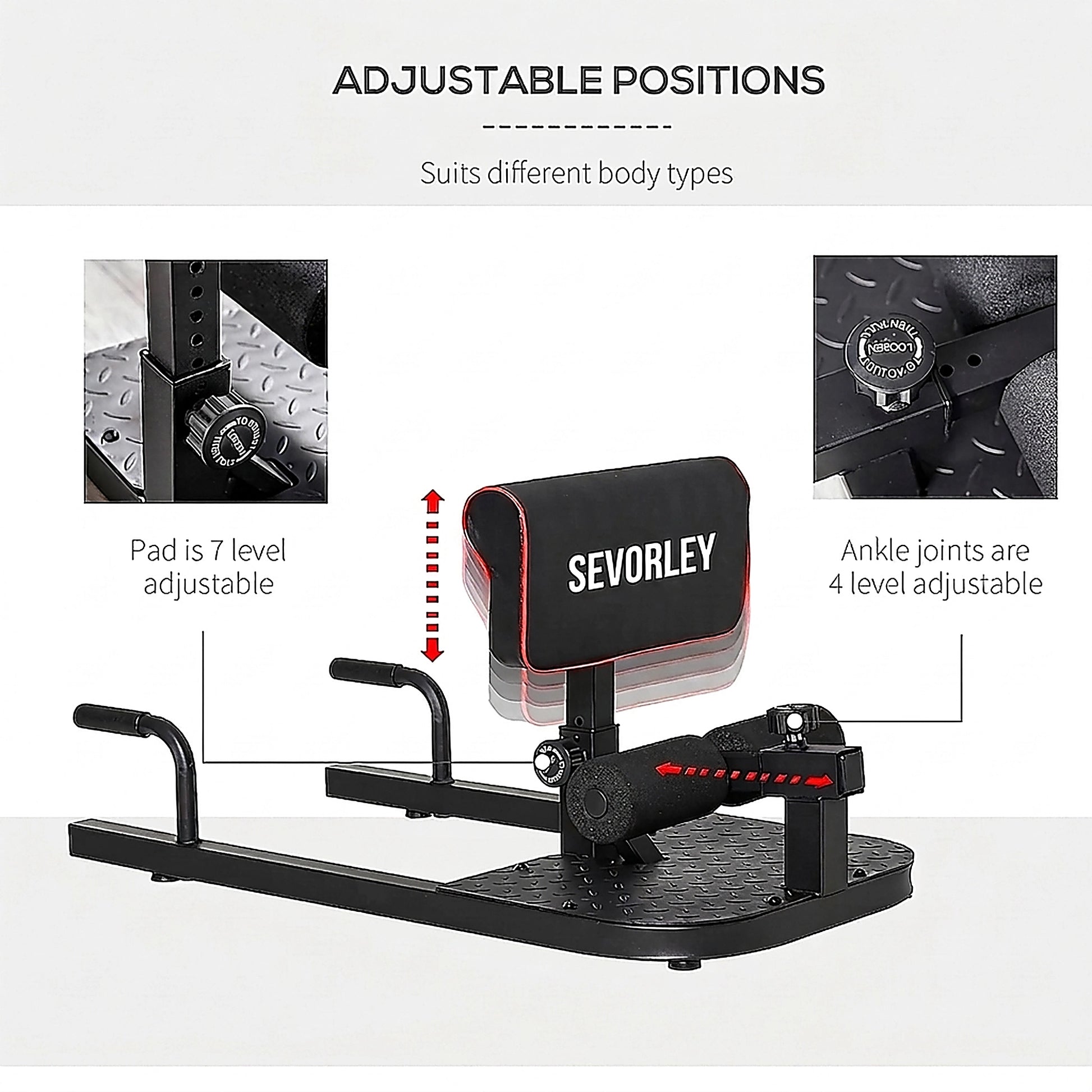 Doba 3 in 1 Padded Push Up Sit Up Squat Machine, Home Gym Fitness Equipment, Black