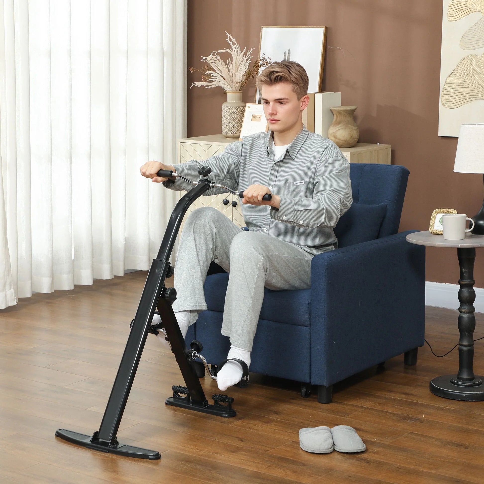 Doba Seated Pedal Exerciser, Foldable Leg Exercise Bike with LCD Monitor for Seniors Elderly Rehabilitation Recovery Therapy