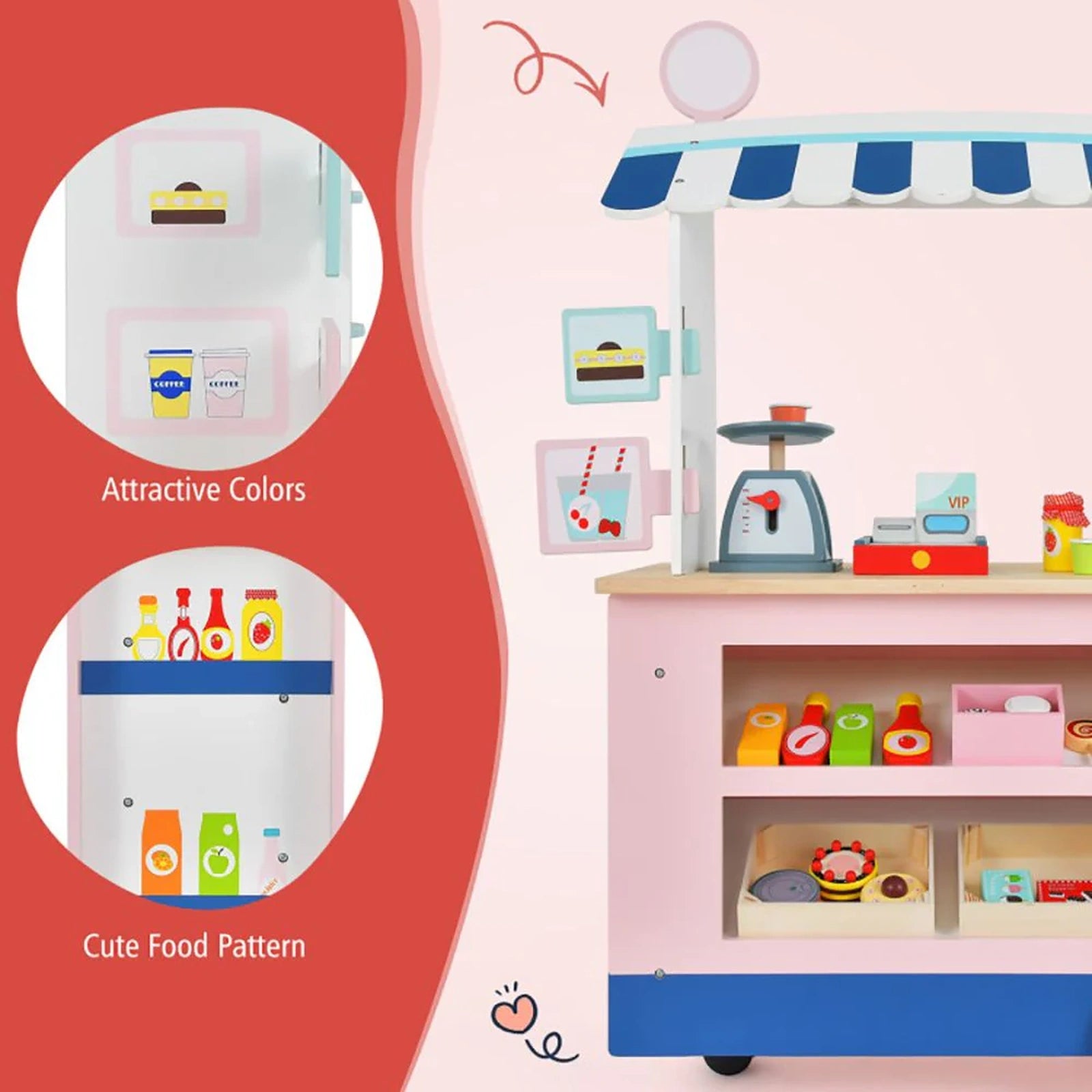 Doba Toy Cart Play Set with POS Machine and Lovely Scale