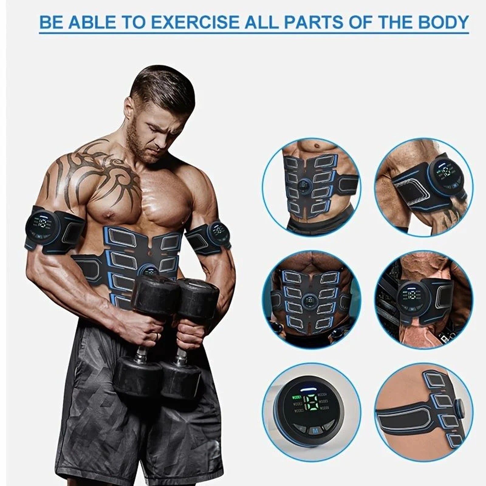 Doba EMS Fitness Apparatus Set; Smart Fitness Stickers For Abdominal Muscle And Upper Arm Muscle Exercise; Abdominal Workout; Home Office Fitness Workout Equipment