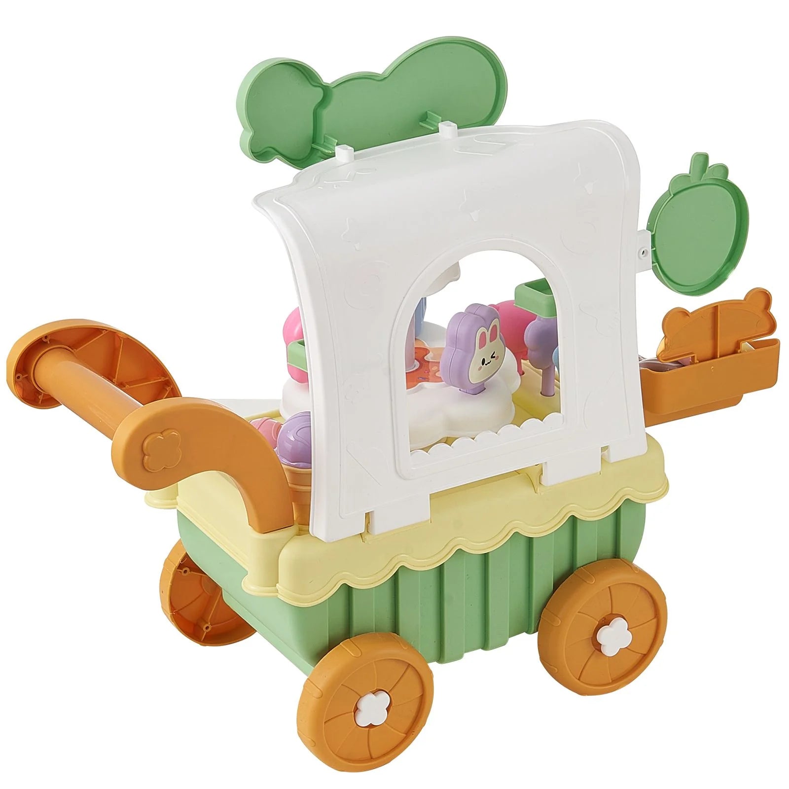 Doba Ice Cream Cart for Kids, 27 PCS Accessories, Pretend Play Store with Storage Trolley with Pretend Money, Sound & Light Effects, Montessori Educational Ice Cream Truck Toys for Toddlers 3+