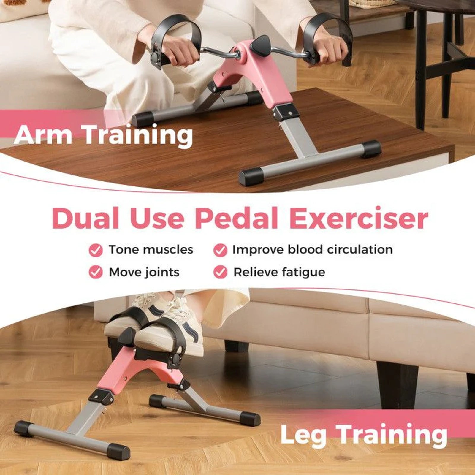 Doba Under Desk Exercise Bike Pedal Exerciser with LCD Display for Legs and Arms Workout
