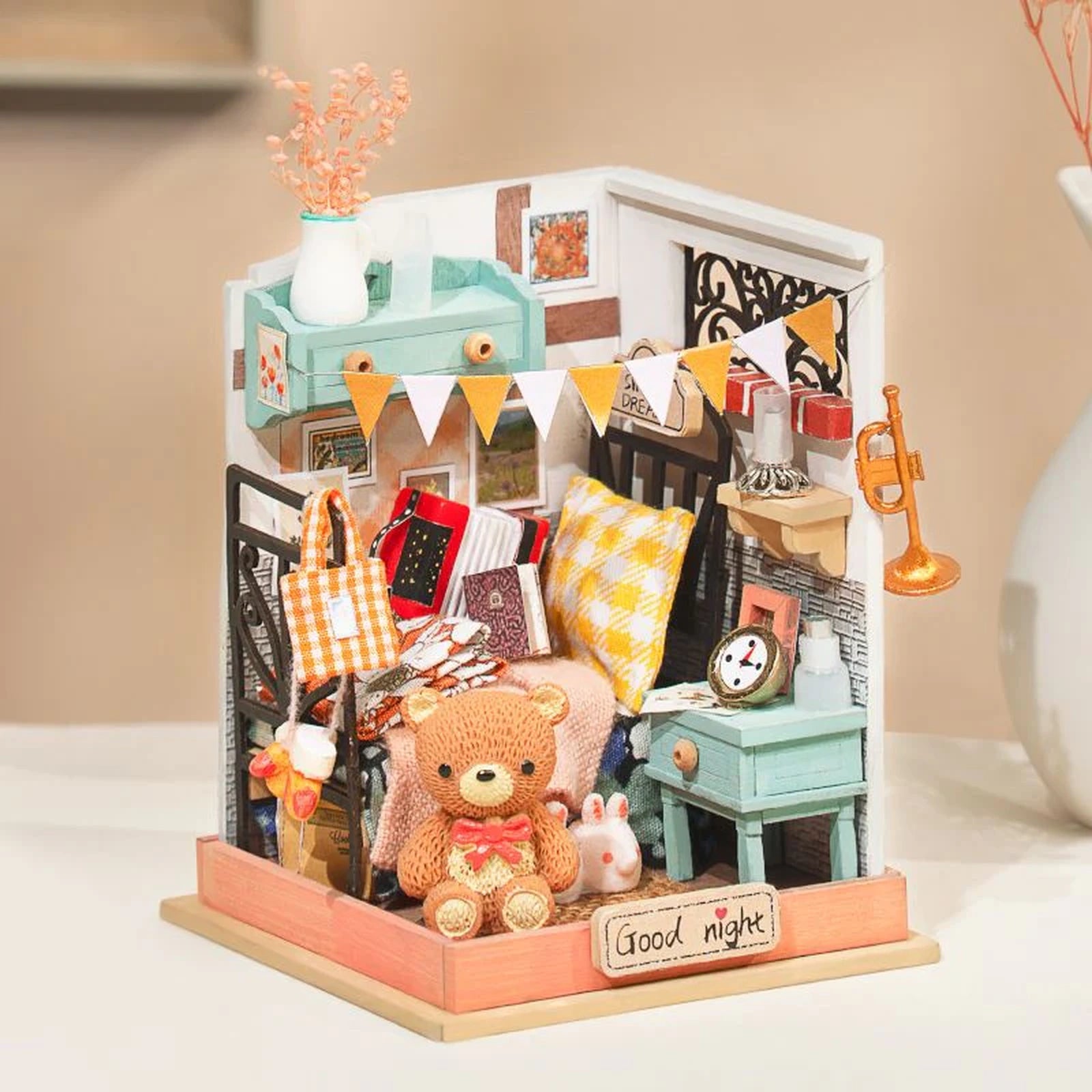 Doba Robotime DIY Taste Life Kitchen Doll House with Furniture Children Adult Miniature Dollhouse Bubble Bath Wooden Kits Toy Gift DS