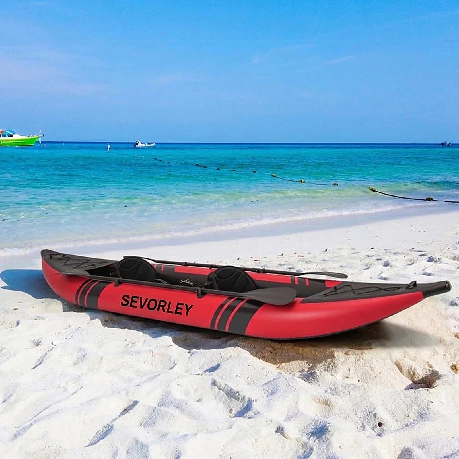 Doba Inflatable 2-person Kayak Set with Aluminium Oars and Repair Kit