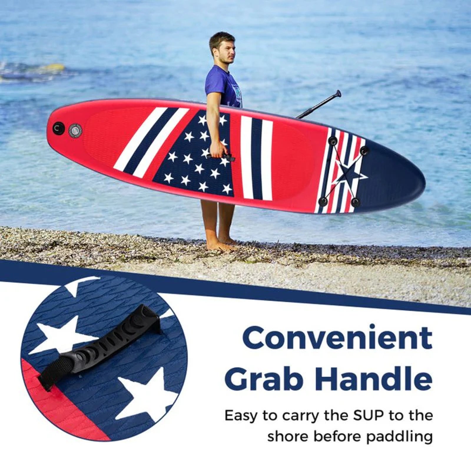 Doba Inflatable Paddle Board with Removable Fin and Backpack