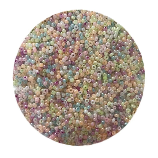 Doba 100g 2mm Assorted Color Glass Loose Beads Mini Beads DIY Handcrafted Jewelry Making Clothing Accessories Fringe Beads Default